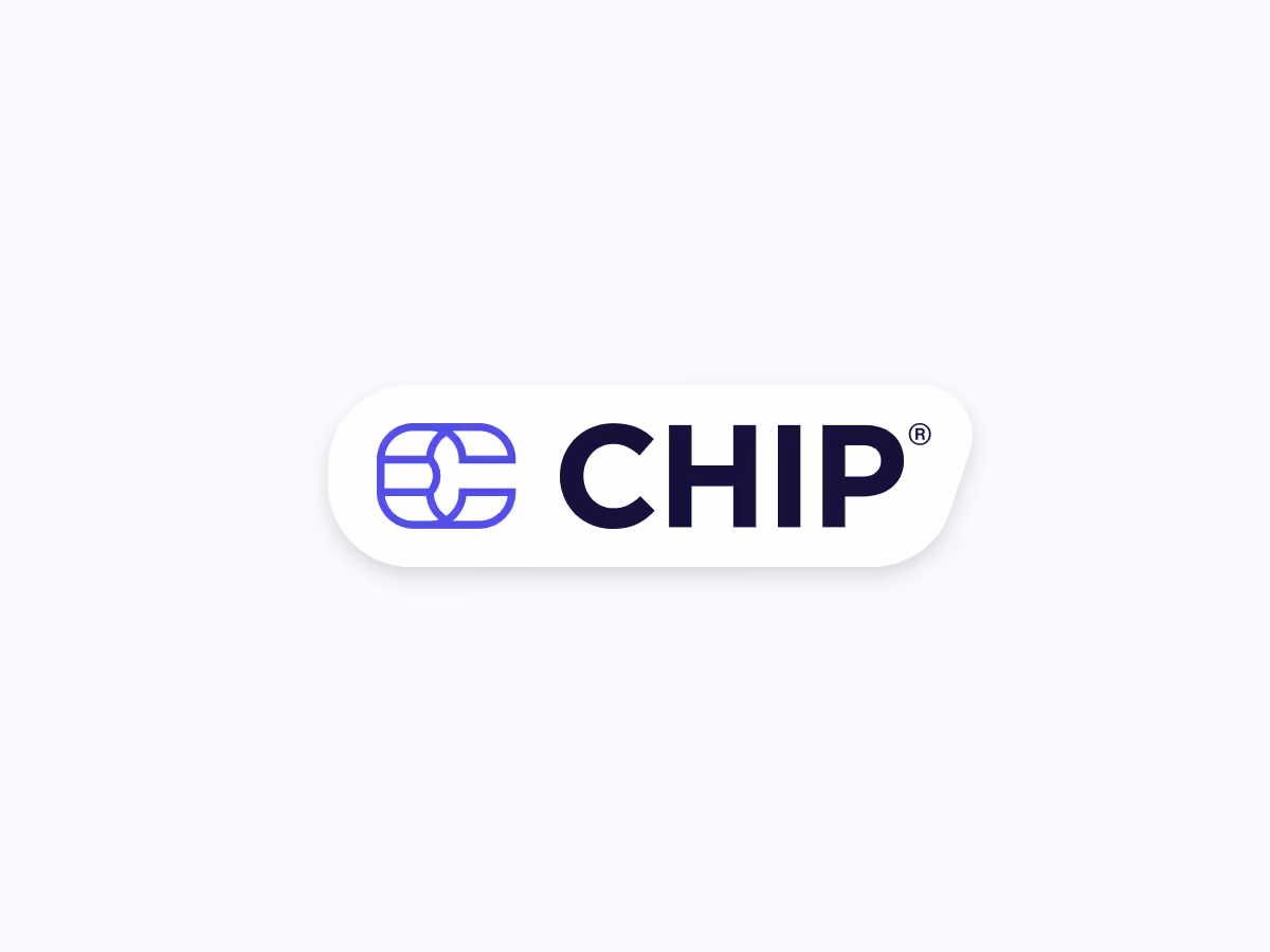 CHIP brand logo with a stylized chip graphic in blue beside the word CHIP in bold black letters.