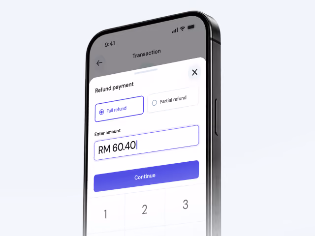 A phone displaying refund feature.