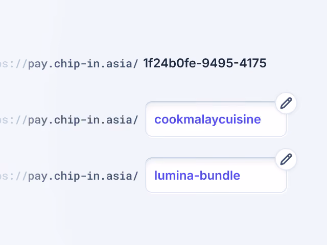 Three payment URLs  with unique url.